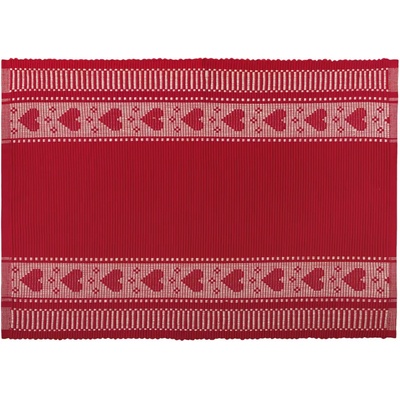 SCANquilt Prestieranie RIB bordúra srdiečka červená smotanová 33x45 cm