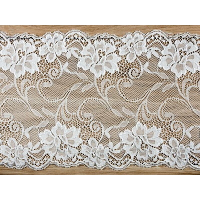 PartyDeco.pl Dekorační krajka IVORY, 18 cm x 9 m