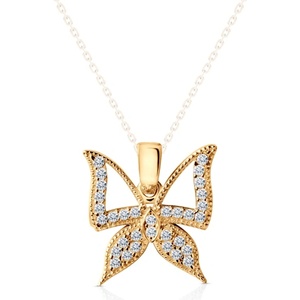 SAVICKI Висулка с пеперуда savicki: жълто злато, цирконий - savicki - 488,96 лв