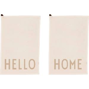 Design Letters Малки кухненски кърпи Favourite Hello Home крем 2 бр (10503001OFFWTHOME)