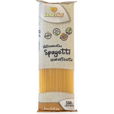 LoveDiet Bezlepkové kukuřičné těstoviny Špagety 0,5 kg