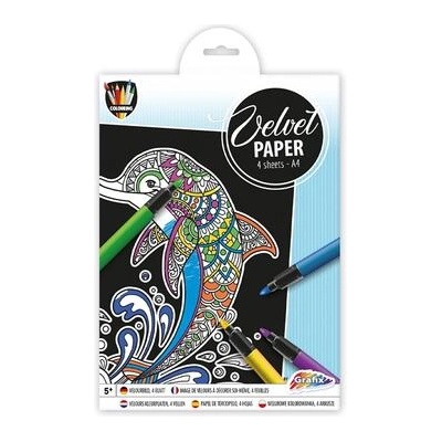 Grafix Velvet хартия - Делфин, 4 листа (150054 x 1)