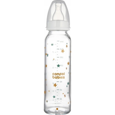 Canpol babies Sklenená fľaša dekorovaná 240 ml