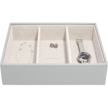 Stackers Ковчеже за бижута Stackers 3 отделения cлassic каменносиво (74491)