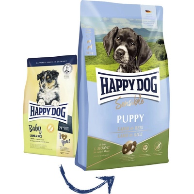 Happy Dog Sensible Puppy Lamm pre šťeniatka jahňacie a ryža 10 kg