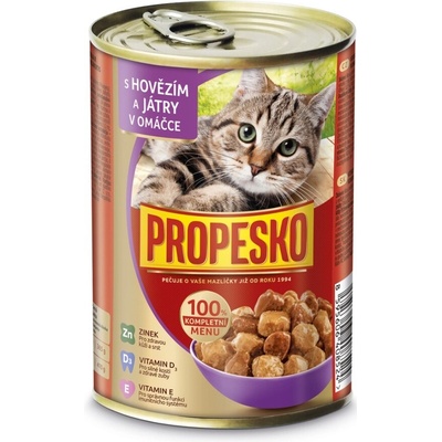 Propesko Cat hovädzia a pečeň v omáčke 415 g