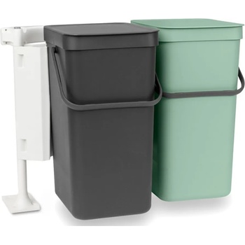 Brabantia Кош за отпадъци за вграждане SORT & GO 2 x 16л, сиво/зелено, Brabantia (BRAB214462)