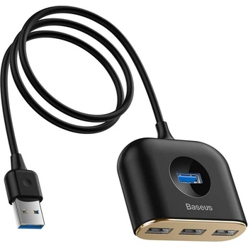 Baseus USB хъб Baseus Square round 4 в 1 с 3х USB 2.0, 1х USB 3.0 порта, черен (CAHUB-AY01_VZ)