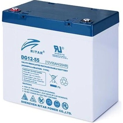 Оловна гелова батерия RITAR (DG12-55), 12V, 55Ah, 229 / 138 /211 mm F15/M6 / F11/M6 RITAR, За соларни системи (RITAR-DG12-55)