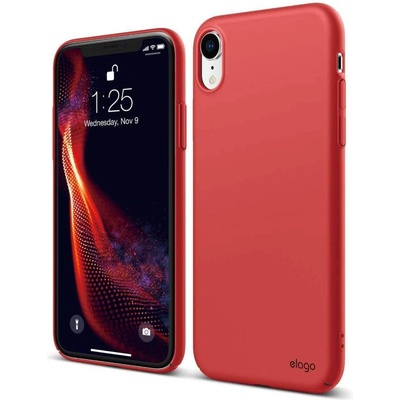 elago Slim Fit Case - качествен поликарбонатов кейс за iPhone XR (червен)