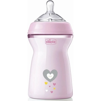 Image 1 of Chicco Шише Chicco - Natural Feeling, с биберон 6 м+, 330 ml, за момиче, асортимент (N0244)
