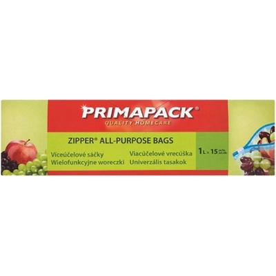 PrimaPack Zipper Víceúčelové sáčky 1 l, 15 ks