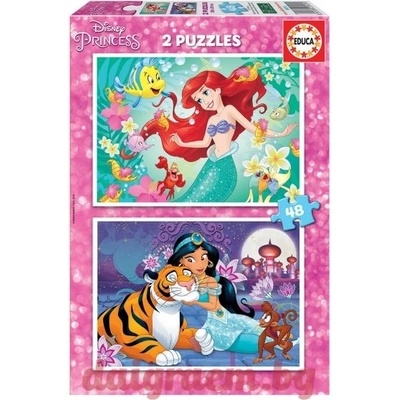 Educa Пъзел EDUCA 18213 - 2 х 48 части - Ariel + Jasmine (EDU18213)