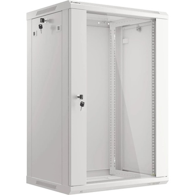 Lanberg Комуникационен шкаф за стена Lanberg 19 18U (600x450), Сив | WF01-6418-10S (WF01-6418-10S)
