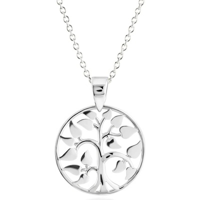 Gemmax Řetízek s hladkým stromem života z bílého zlata GUSWN-01044-39271