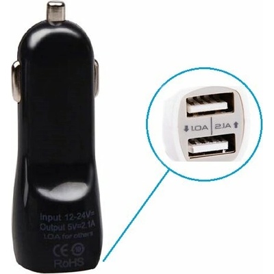 VAPEEE.EU USB nabíjačka do auta 2xUSB čierna