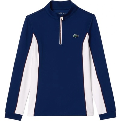 Lacoste Slim Fit Quarter-Zip Sweatshirt navy blue/white