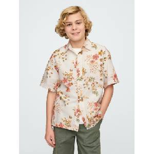 GAP Детска тениска от поплин GAP GAP | Bezhov | Момчешки | XS
