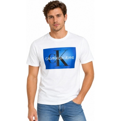 Calvin Klein pánské tričko krátkým rukávem Iconic Logo square bílé