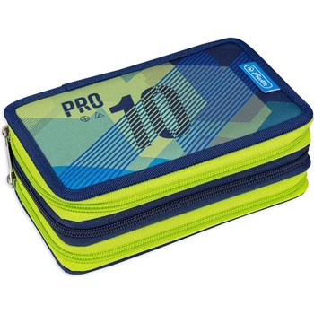 Herlitz Ученически несесер с 3 ципа Herlitz - Green Goal, 31 части (50038787)