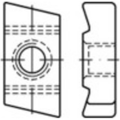 TOOLCRAFT 161570 závitové dosky pre skrutky s kladivovou hlavou M12 ocel glavanizované zinkom 100 ks
