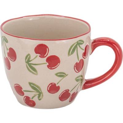 Sass & Belle Бежова керамична чаша 250 ml Cherries - Sass & Belle (IRIS119)