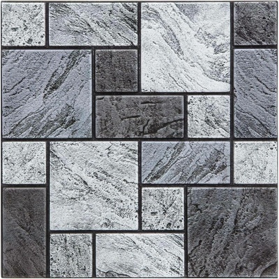 Atmosphera Nástěnné nálepky z PVC, imitace kamene, krásná dekorace do kuchyně – 2ks 20x30 cm šedá