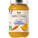 Simple Comme Био зеленчуково пюре Simple Comme Лека нощ - С морков, ориз и тиква, 6 м+, 190 g (3288131900629) - baby