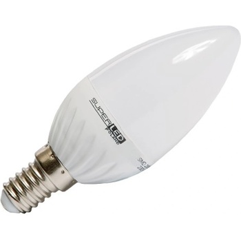 Superled LED žárovka E14 8W 2835 studená bílá svíčka