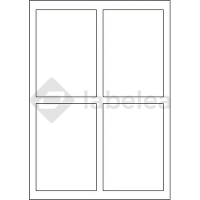 Labelea Samolepiace etikety 90x130 mm biele papierové, na hárku A4, pre laserovú a atramentovú tlač, Farba etikiet Biela, Počet hárkov v balení 100 EPY090130W004S