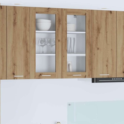 vidaXL Висящ шкаф със съхранение Дъб 80 x 31 x 80 см Инженерно дърво (884329)