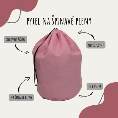 Děláme do plen Pytel na špinavé pleny Růžový