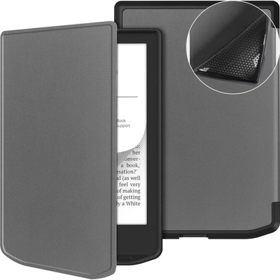 Vsetkonamobil 114800 LEATHER Zaklápací kryt pre PocketBook 619 Verse Lite šedý
