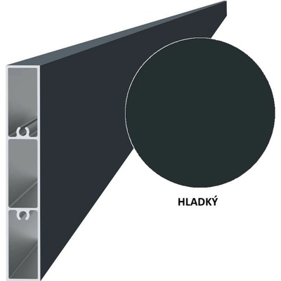 Hliníková plotová lamela 100x16 mm, tvar obdélník, antracit RAL7016, hladký povrch 3m +/- 5mm (AL-PV3-A-3)