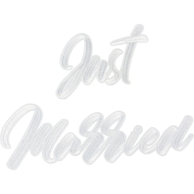 PartyDeco Апликация - Just Married бяла