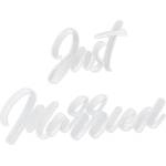 PartyDeco Апликация - Just Married бяла