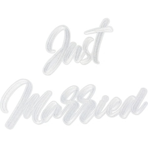 PartyDeco Апликация - Just Married бяла
