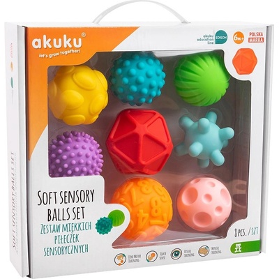 Akuku Sada senzorických míčků 8 ks