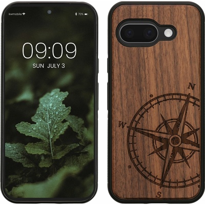 kwmobile dřevěný kryt pro Google Pixel 9a tmavě hnědá