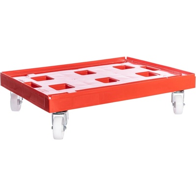 PK Group Vozík pod prepravky XL 800x600 4 otočné POR kolieska 100 mm Farba: červená