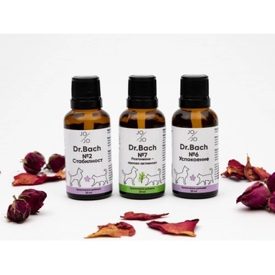 JO & JO Ltd Капки на д-р Бах Комбинация 2, 6 и 7 - РАЗГОНВАНЕ И ПОЛОВА АКТИВНОСТ за Домашни Любимци - 3 х 30 мл, България