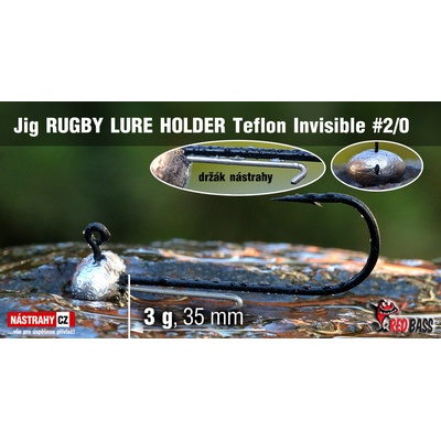 NASTRAHY.cz Jig Teflon Invisible RUGBY Lure holder #2/0 35 mm/0, 3 g 5 ks