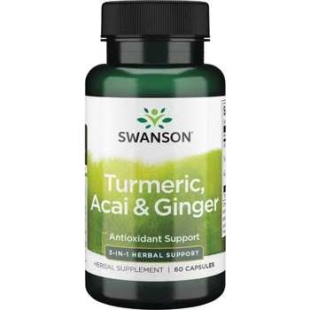 Swanson Turmeric, Acai & Ginger, 60 капсули, Swanson (SW1586)