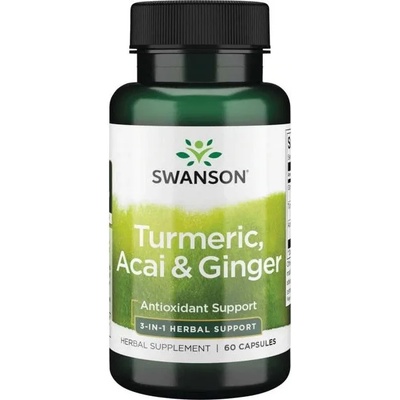 Swanson Turmeric, Acai & Ginger, 60 капсули, Swanson (SW1586)