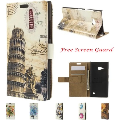 Nokia Lumia 730/735 Printed Wallet Кожен Калъф + Протектор