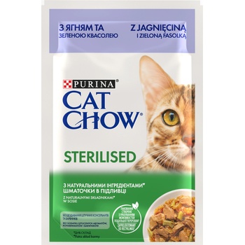 Cat Chow Cat chow Стерилизирана котешка храна с агнешко и зелен фасул в сос 85 г