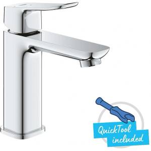 GROHE Dice - Смесител за умивалник с изпускателен клапан Push-Open, „студен старт, хром 1018360000 (1018360000)