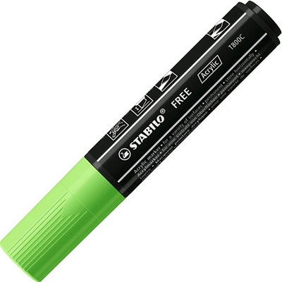 Stabilo Free Acrylic T800C Klínový hrot 4-10 mm zelený 452895