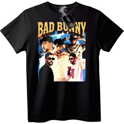 NOONEBRAND Тениска Официален Bad Bunny Колаж - M, Black