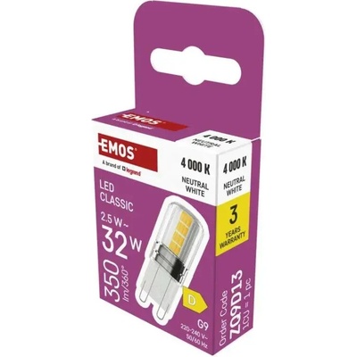 Emos LED žiarovka Classic JC G9 2,5 W 32 W 350 lm neutrálna biela
